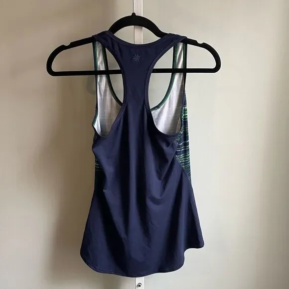 Athleta Blue & Green Athletic Racerback Tank - Picture 3 of 3